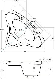 Besco Акриловая ванна Ewa 134x134 – фотография-3